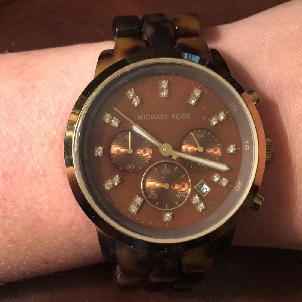 Michael Kors large tortoise shell watch